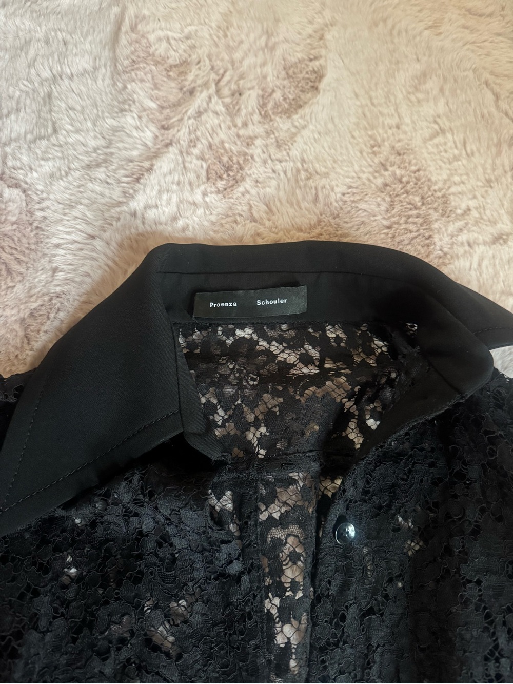Proenza Schouler Black Lace Long-Sleeve Sheath Dress - Picture 7 of 7